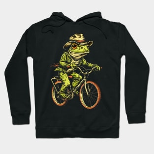 Funny Frog On A Bike Hoodie